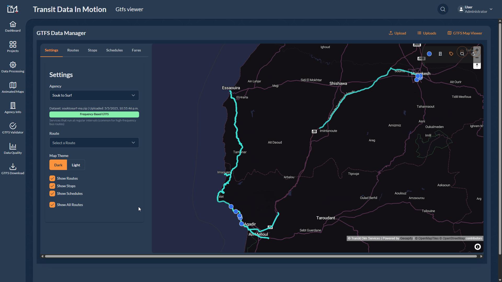 Mapa de conexi贸n Souk to Surf